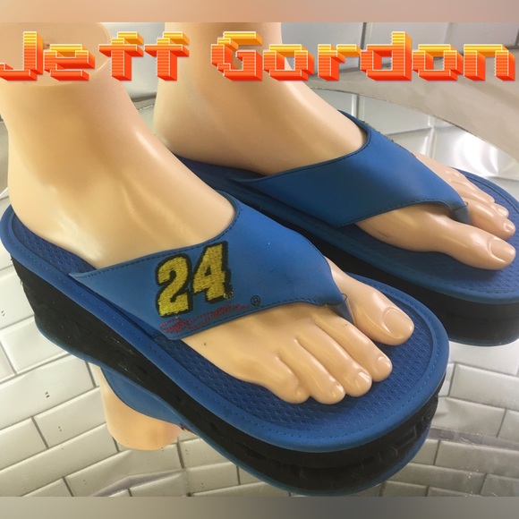 Jeff Gordon Womens Flip Flop Sandals Shoes Blue 7 - Picture 1 of 6